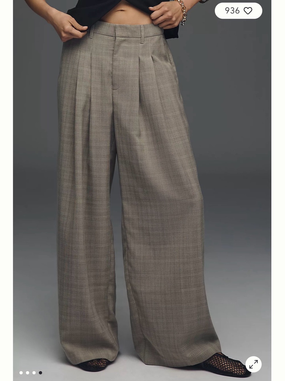 Maeve Anthropologie High Rise Plaid Wide Leg Pants Size M - Picture 3 of 7